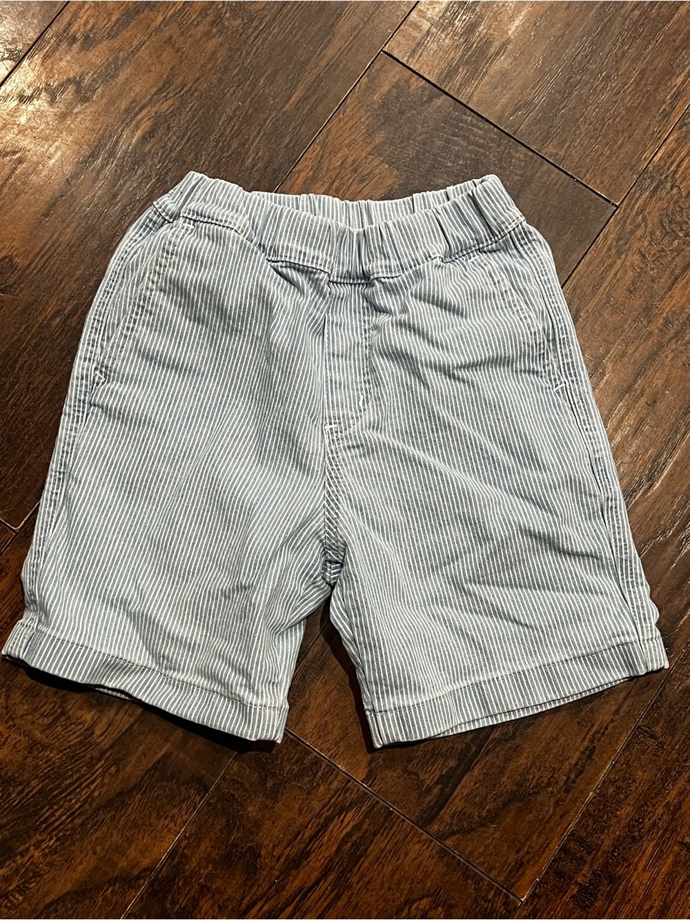 Uniqlo Light Blue & White Pinstriped Boys' Shorts